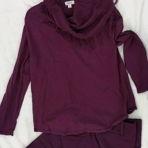 Focus 2000 wine sweater & 2 pants set